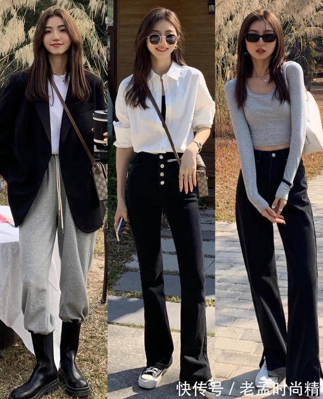 女人味 经典百搭款裤装,简约西装裤能穿出女人味,高腰开叉裤今年最流行
