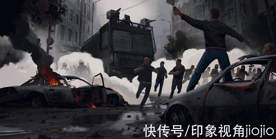 jiojio$粗犷笔触的CG插画艺术，每一幅画都很有故事感，色感超强