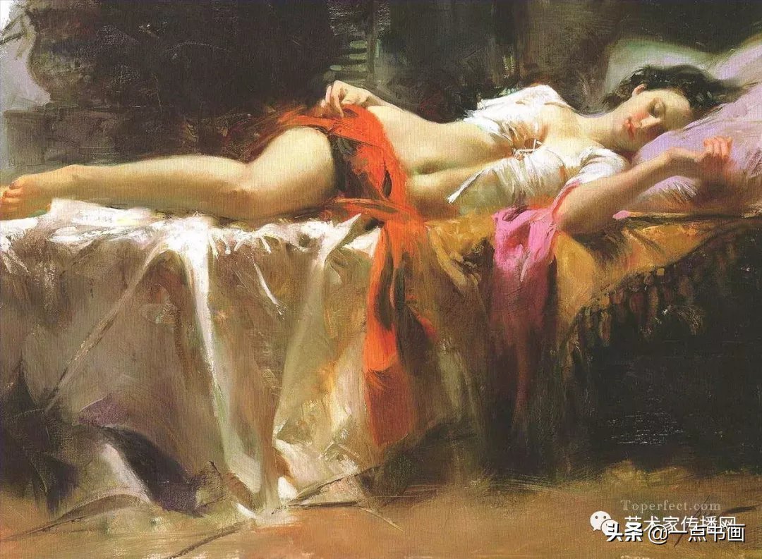 油画!皮诺德埃尼的油画人物,色彩斑斓,动静结合,光彩照人