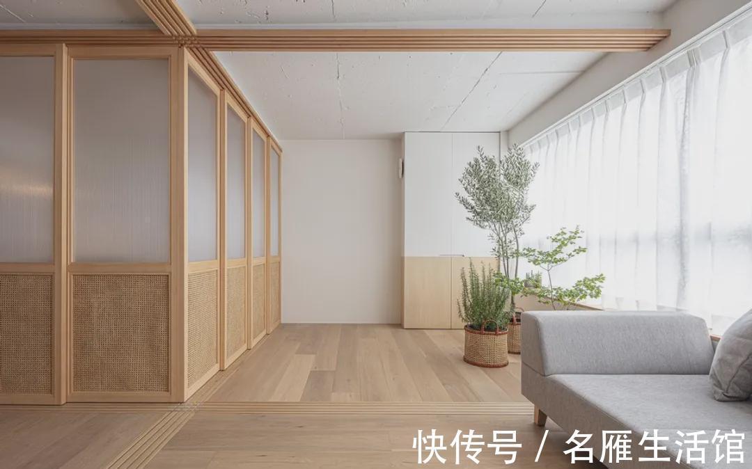 切割|82㎡都是智慧，拆除全屋隔墙，吊轨门切割空间，多出来5㎡储藏室