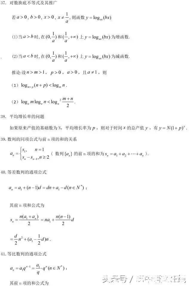 高中数学常用结论203条，每次考试都用到学霸都提前收藏啦