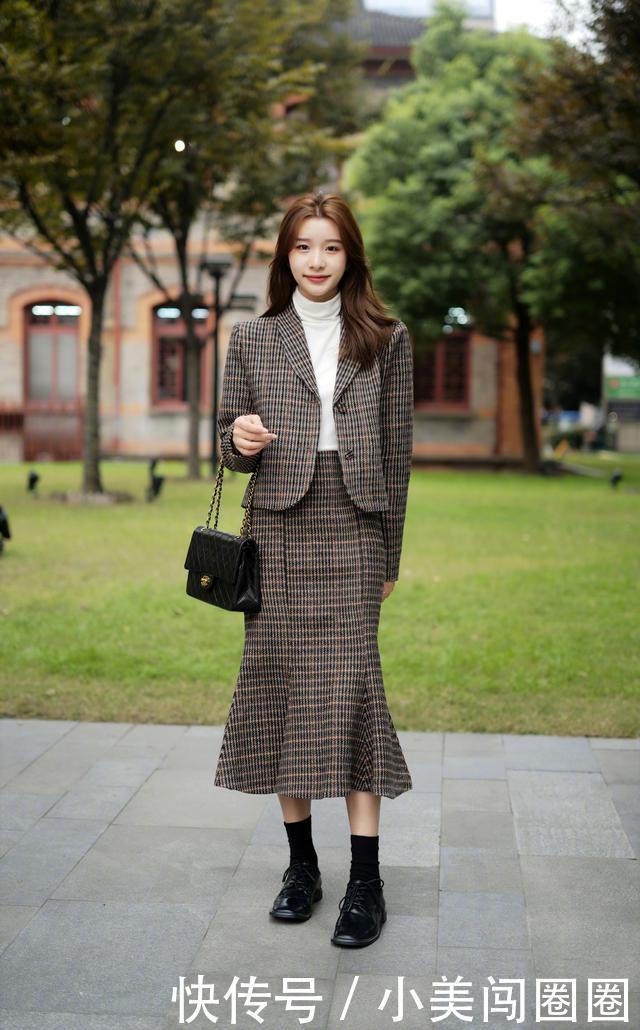 腰线的位置|今冬流行一种“显高穿法”,叫“短外套+半身裙”,小个子也适合