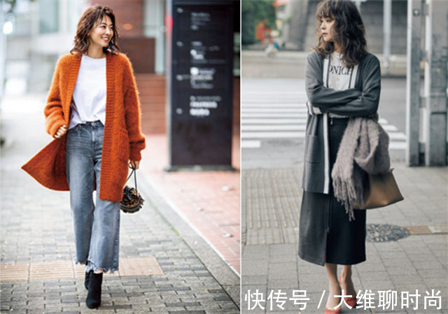 搭配|秋天的第一件时装,少不了针织长开衫,40+女人穿了显瘦又百搭