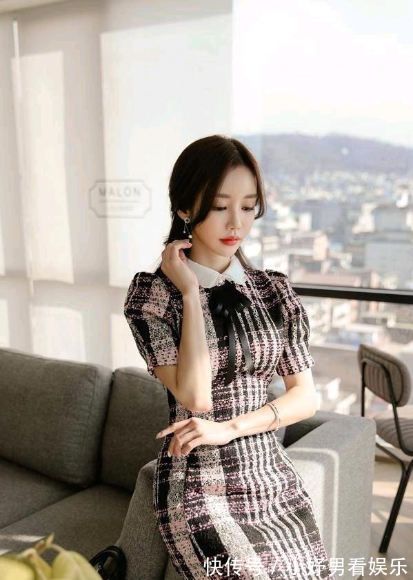 条纹|娃娃领条纹亚麻连衣裙,俏皮又成熟的穿搭!