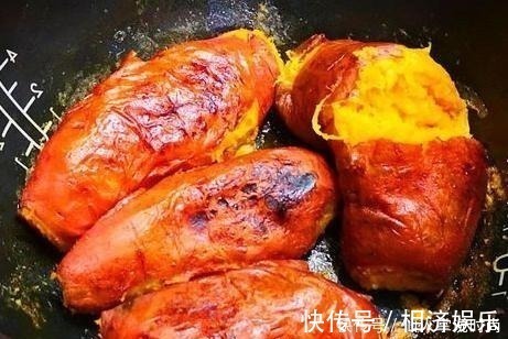糖汁|原来电饭锅烤红薯如此简单，不放水也不加糖，红薯个个能流糖汁