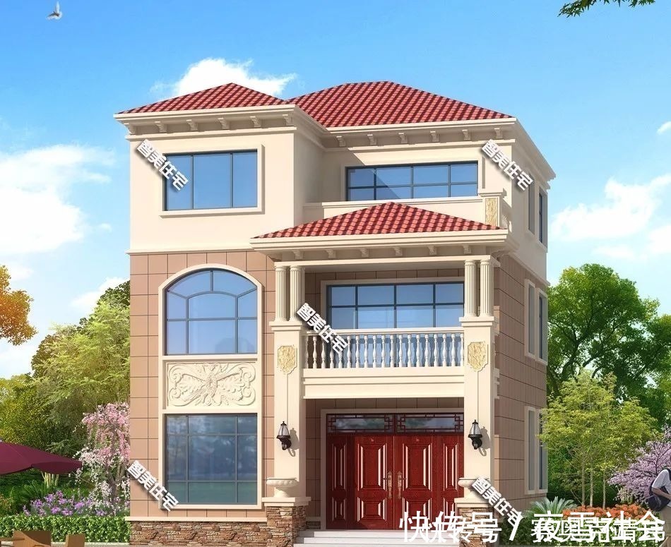 别墅|面宽8米左右的两栋简欧别墅,室内都很通透,户型一造价极低