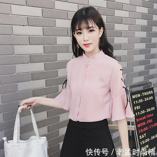 网纱|简约甜美的雪纺衬衫,显得干练精神