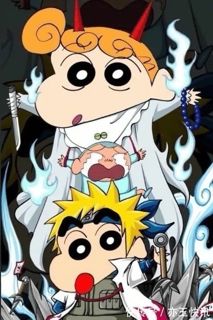 千手观音|当蜡笔小新和火影忍者里面的人物结合之后,看到纲手我服了
