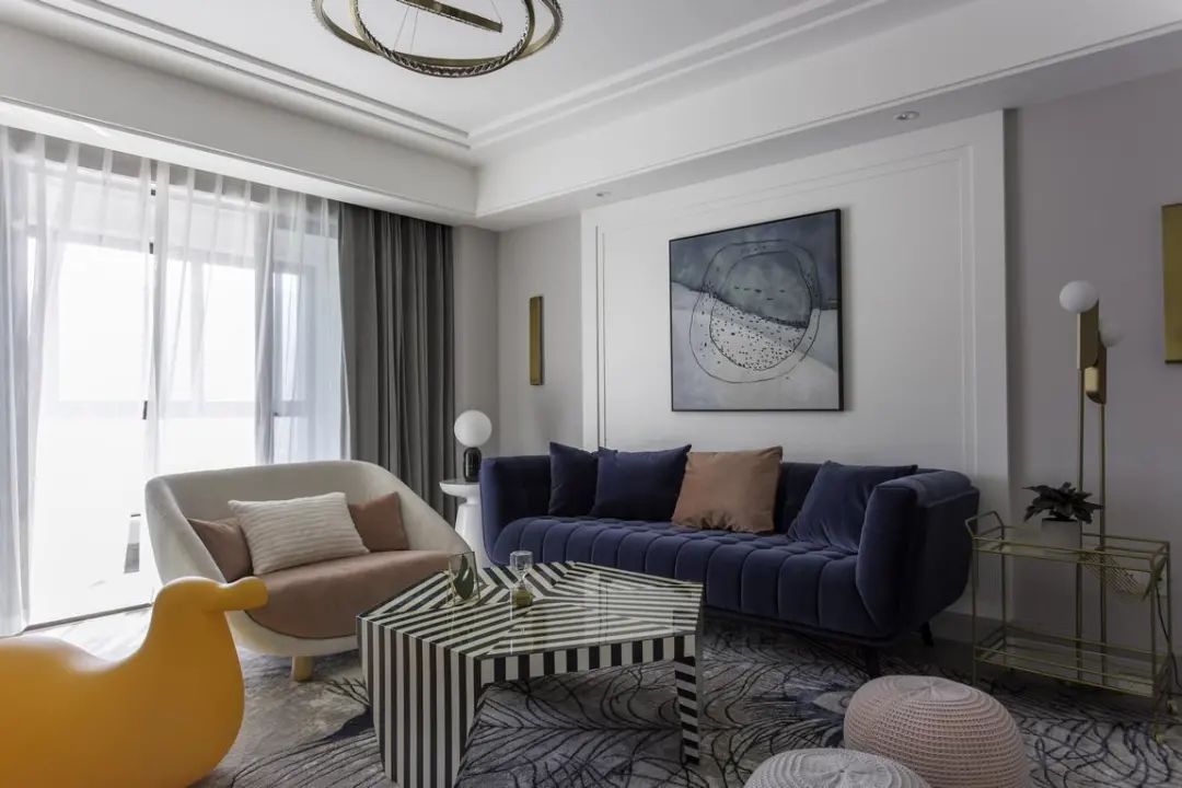 舒适|180㎡浪漫小窝,蓝与粉、灰与白,优雅情趣,轻松舒适