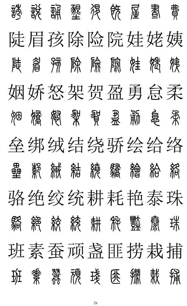 楷书|篆书楷书对照2500字，值得收藏