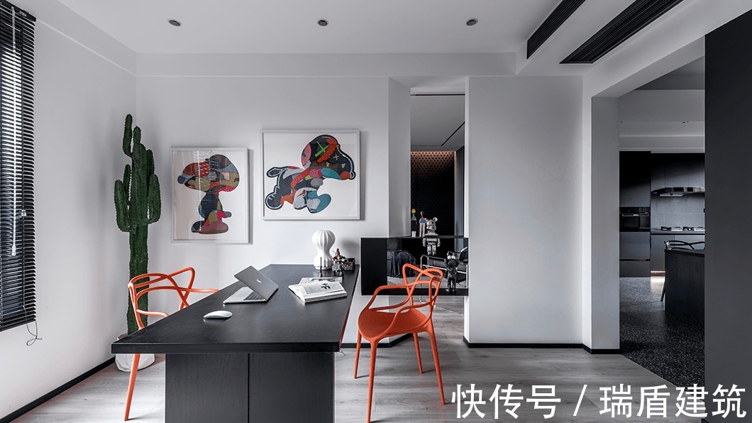 水泥板|120㎡简约高级黑,这样设计超有范!