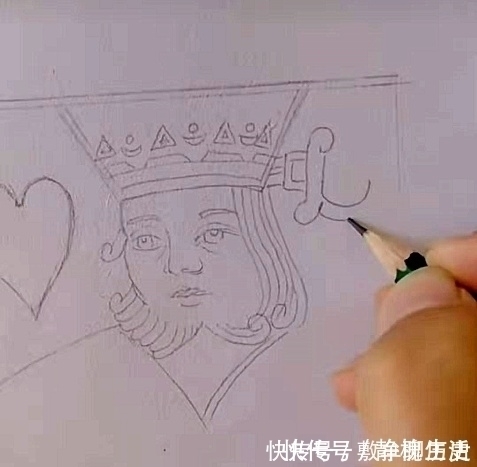 线条画|小伙拿铅笔画“扑克牌”,开局:技术不达关,完工:可以打牌了!