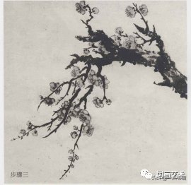 梅花$分享几组写意梅花创作示范