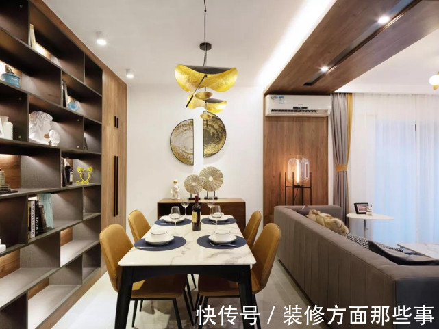 大理石|113平现代三居室将客餐厅改为开放布局,一个时尚又大气的空间