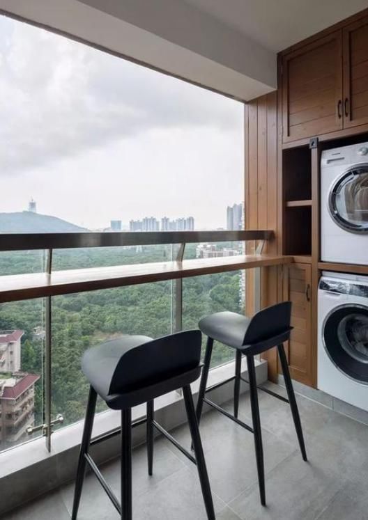 洗衣机|同样是阳台，这样装修不仅实用还漂亮，别再把阳台变“晾晒台”了