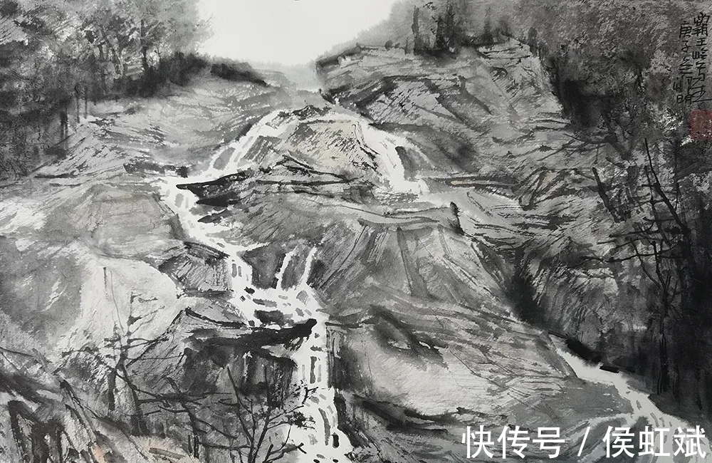 水墨山水画#辛丑写生|邹明水墨山水画