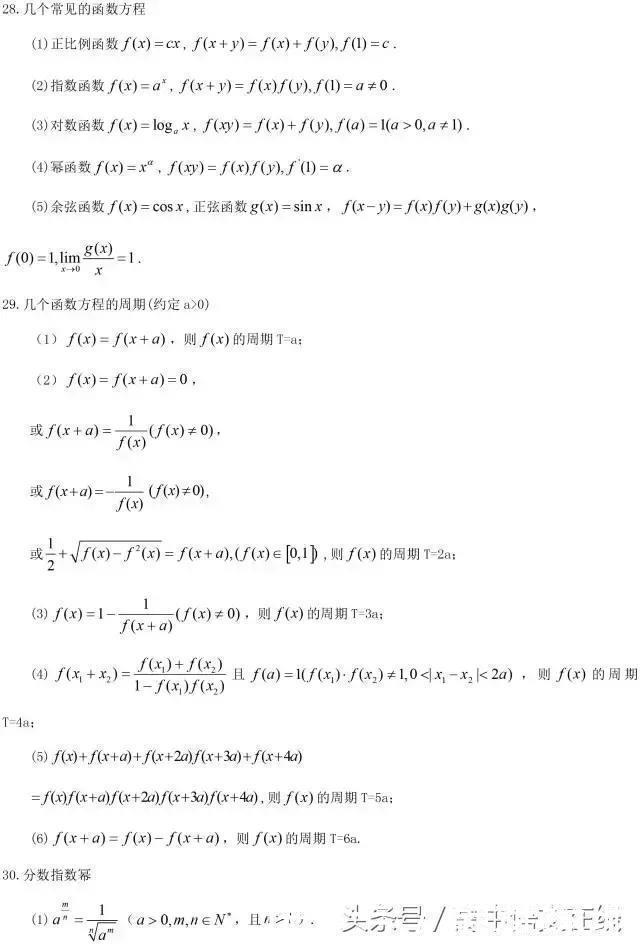 高中数学常用结论203条，每次考试都用到学霸都提前收藏啦