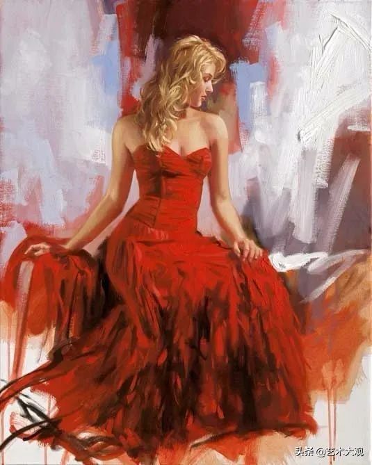 ri@西式风格淑女绘画——当代画家Richard S. Johnson人物油画欣赏