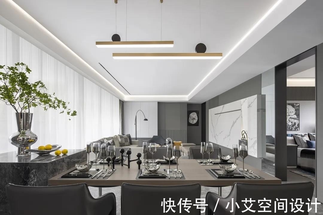 贯穿|170㎡现代时尚设计,贯穿整个空间