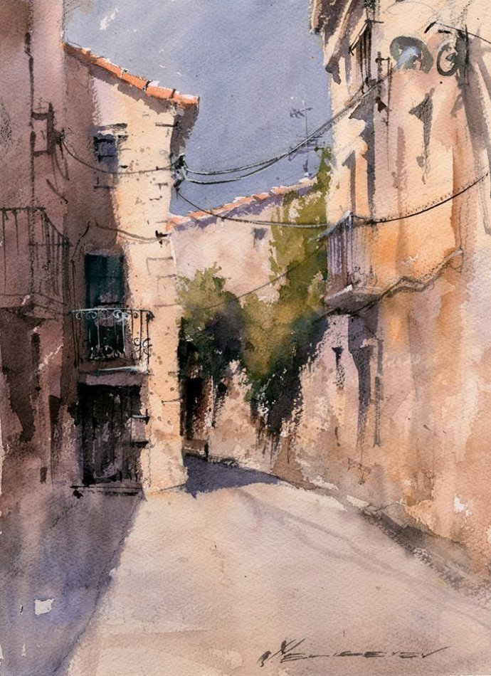 弗拉迪斯拉夫!印象水彩/美国当代艺术家弗拉迪斯拉夫水彩作品