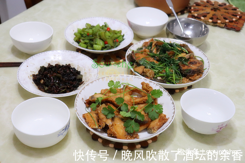 一家五口的晚餐，四道家常菜，不足20元，有荤有素，真好吃