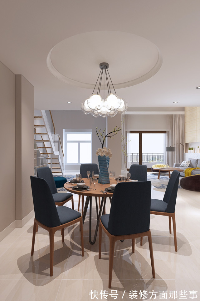 收纳|165平现代风三居室,将开放式书房放在楼梯下边