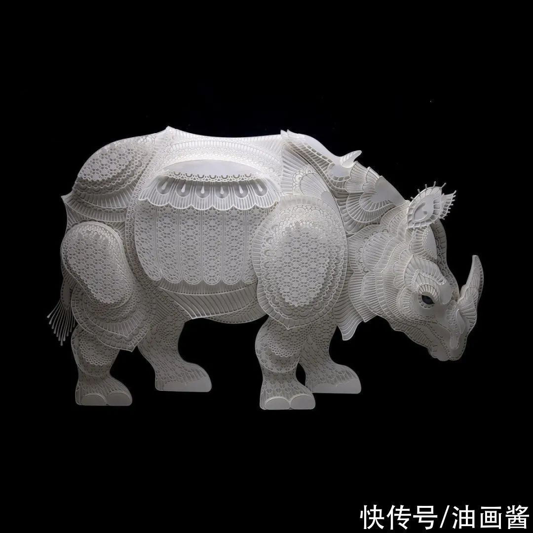 肖像#他把白纸玩到了极致,复杂精致的动物纸雕肖像,带给人强烈震撼