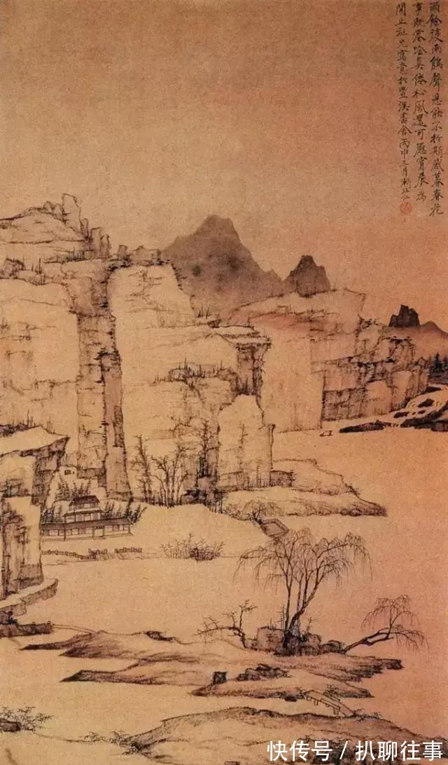 西岩松雪图@清初四大画僧笔下的意境山水，不只是养眼