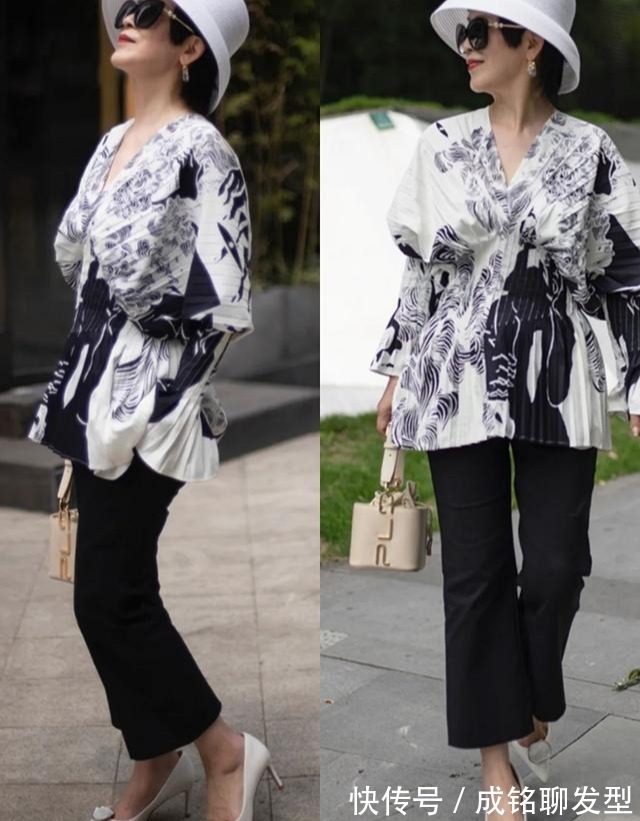 玫瑰粉|60岁女人的“穿搭模板”，洋气减龄又显气质，简约大气又有女人味