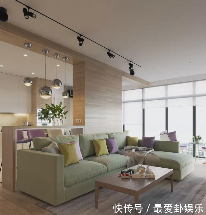 落地窗|126㎡简约新房,朋友说像设计图,开放式厨房还有超大落地窗