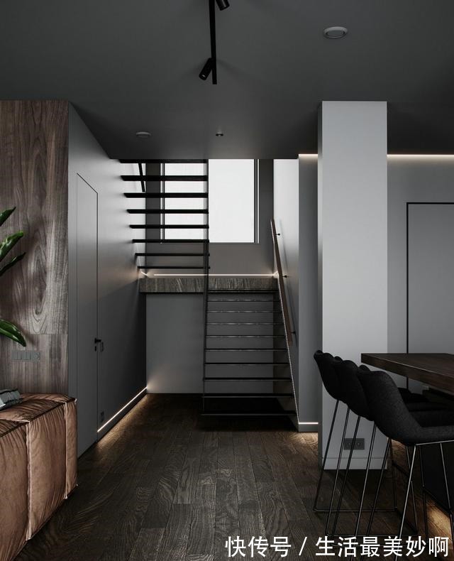 背景墙|工业风格的复式大宅,高级又有质感,健身房很帅气!