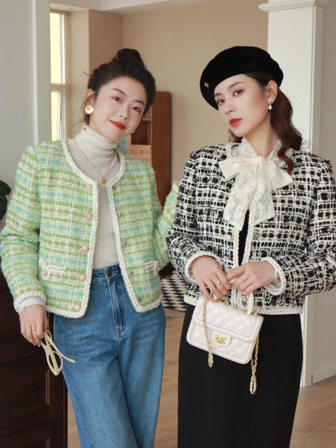 同款|复古潮流的姐妹装,同款不同色,搭配出不同韵味!秋天必选毛呢大衣和高筒靴!