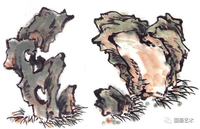  石之|牡丹配湖石怎么画？