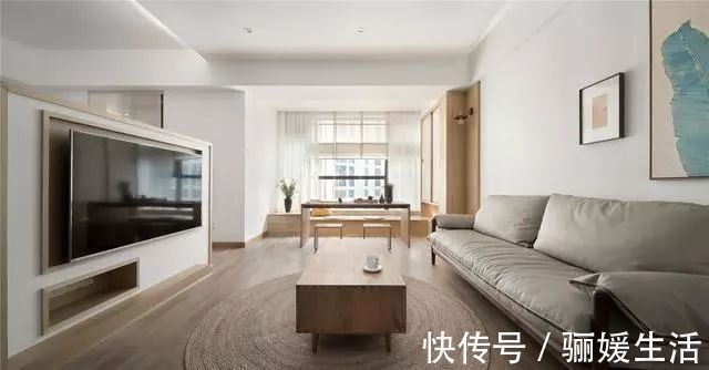 客厅|127㎡混搭新居，进门全景玄关，阳台改茶室，太迷人了