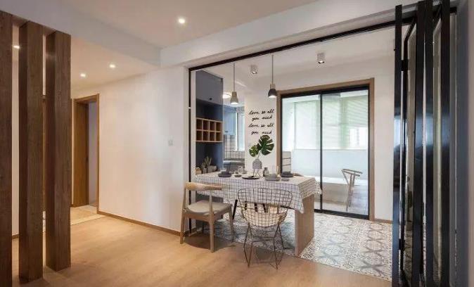 餐边柜|表姐花15万装修简约风婚房,一进门就被地砖迷住,以后我也这么装