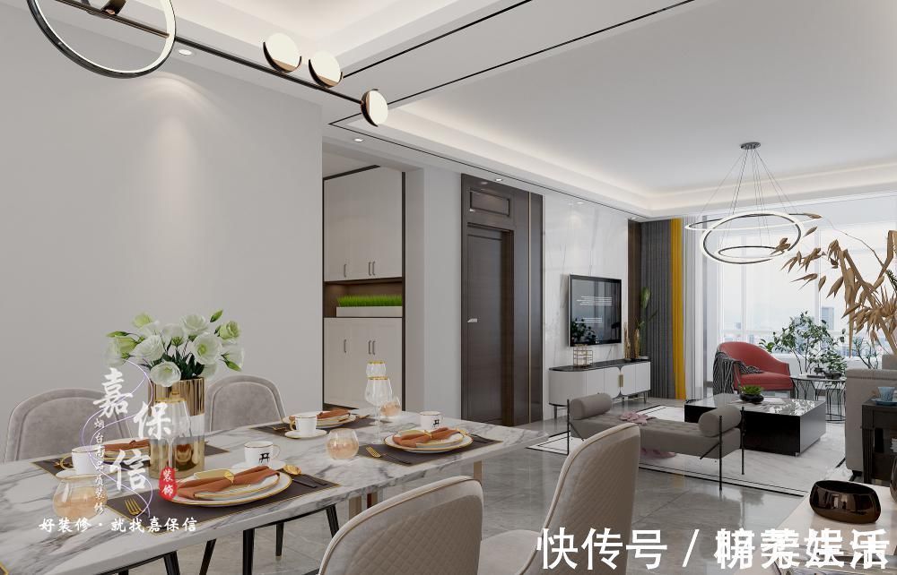 装修|这不正是你苦苦在找的轻奢风吗?137平三居室现代轻奢风格装修