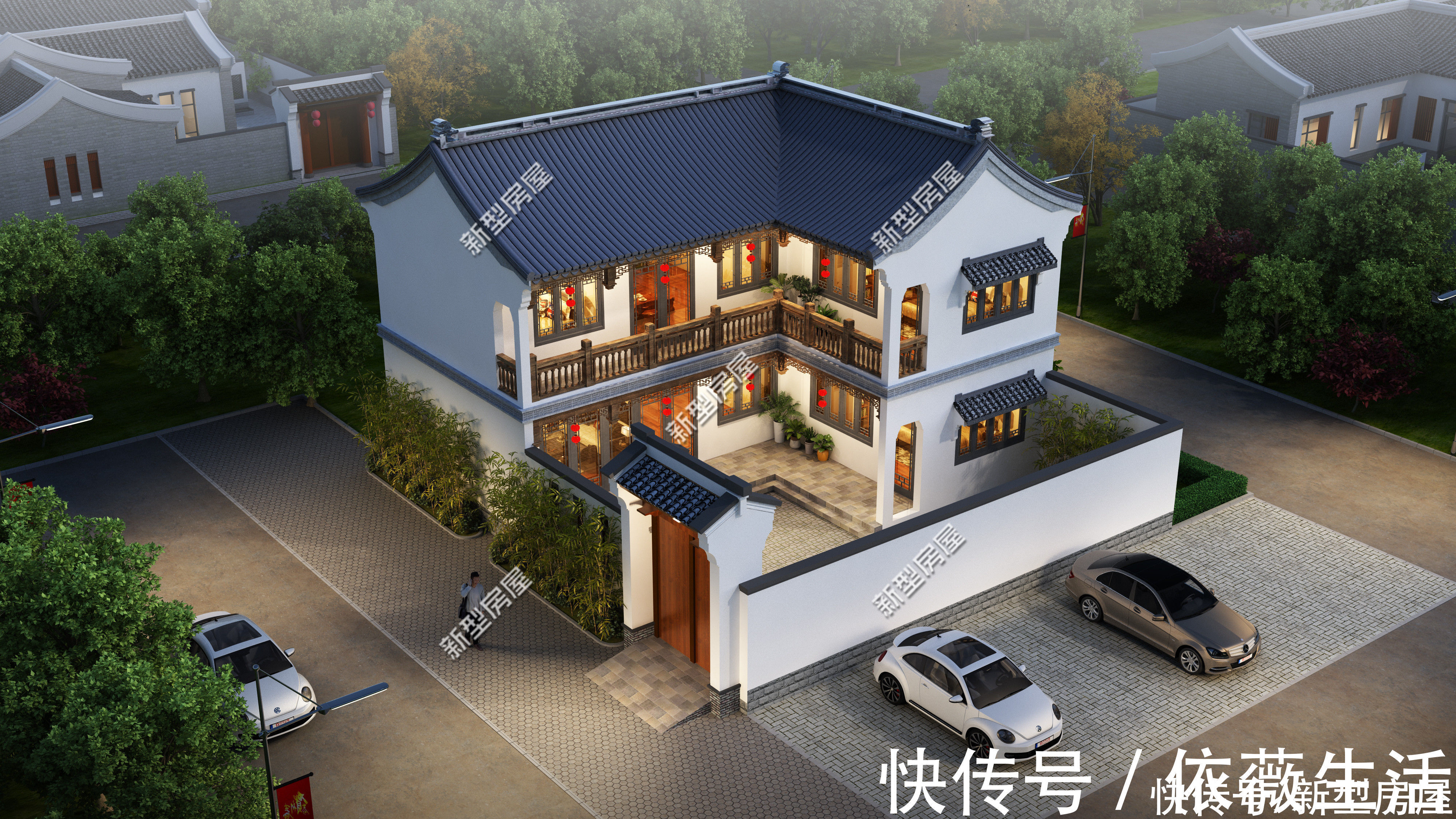 茶室|在欧式别墅扎堆的农村，建一栋中式小院，造价30万你愿意吗？