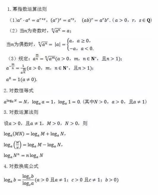 2021高考数学冲刺：高中数学所有公式大汇总