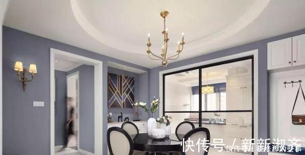 色调|130平四房轻奢美式风,黑色+蓝色+金色,优雅与浪漫并存