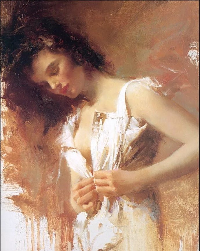 人物#皮诺德埃尼的油画人物，色彩斑斓，动静结合，光彩照人