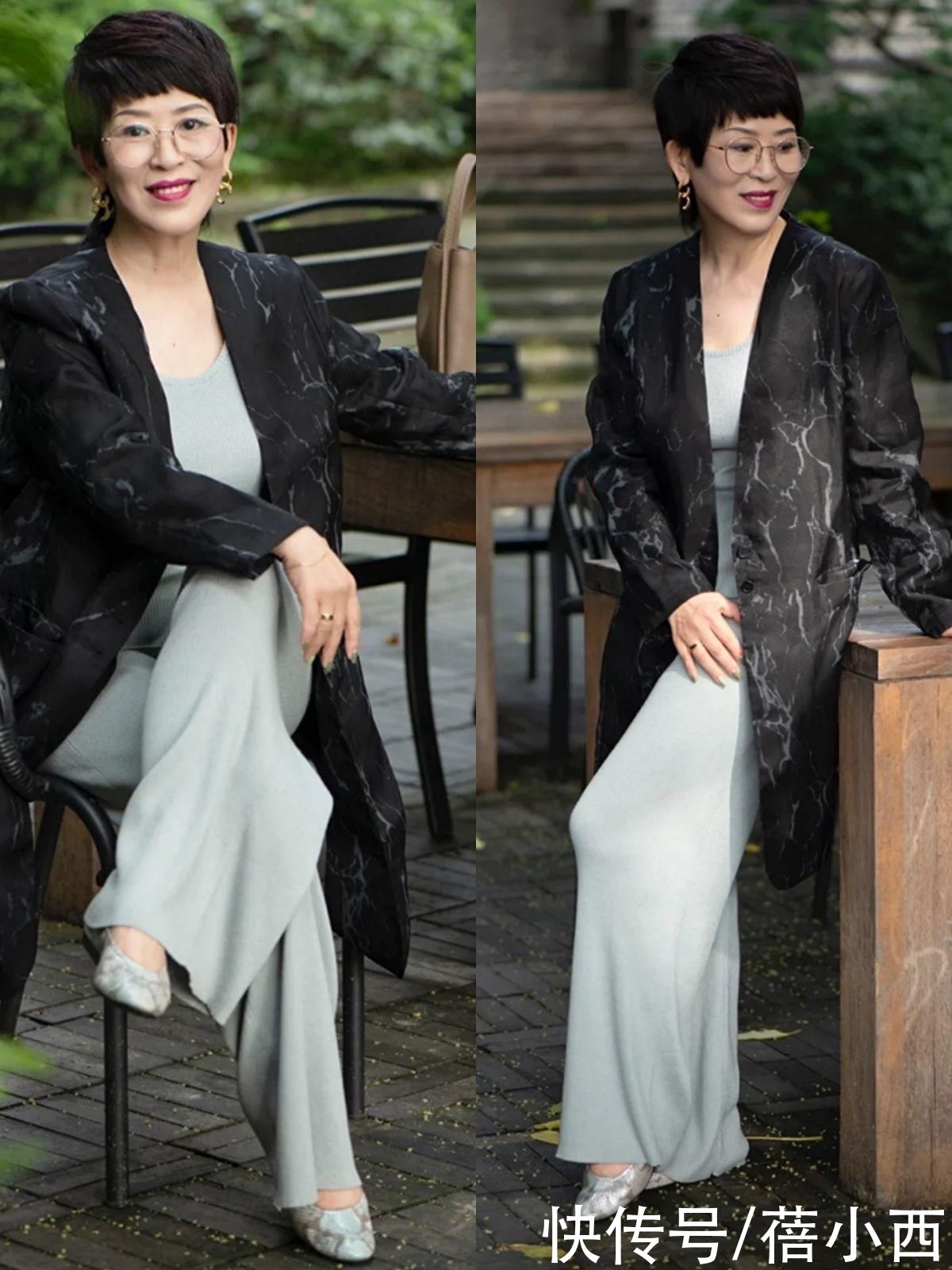 阔腿裤|50、60岁的女人，会穿+有气质比长相重要，这么搭得体时髦显气质