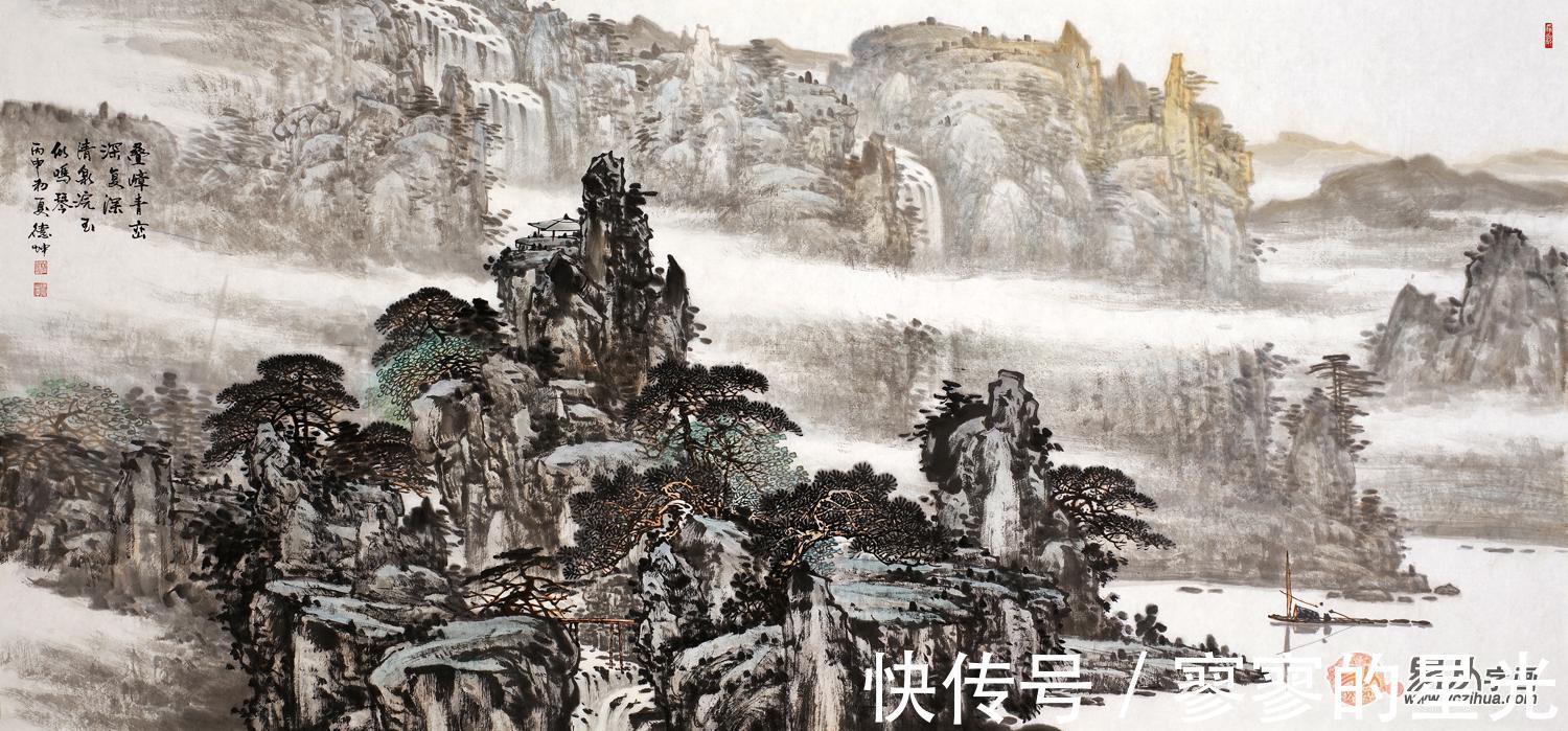 山水&林德坤山水画 笔墨苍劲有力 极具诗情画意