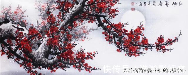 国画@国画收藏,工笔画梅花牡丹,《品若梅花香在骨,人如秋水玉为神》