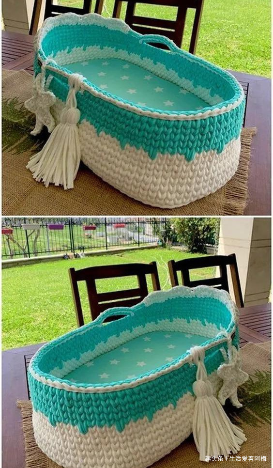 布条这样钩织，快速变收纳筐，放家里不好用吗DIY编织附教程