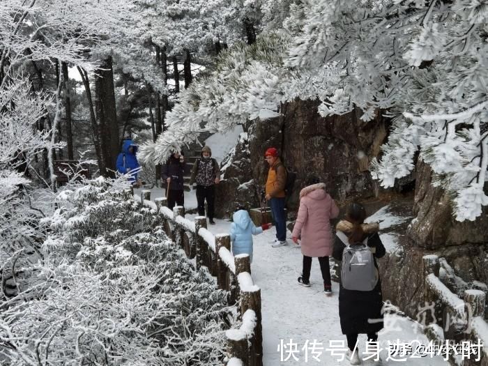 摄影|黄山风景区雪景初现!降雪仍在持续