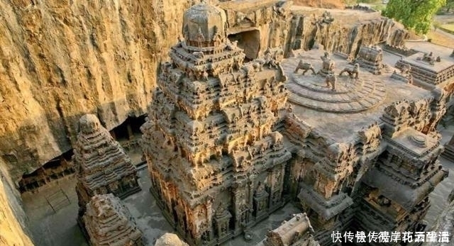印度最传奇的神庙由一块巨石凿刻而成的,把40万吨岩石给挖空了