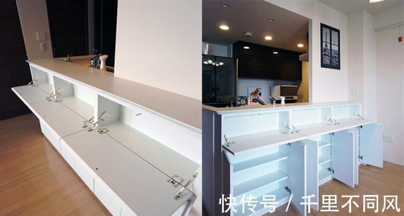 玻璃门|老师傅透露:岛台边加10cm宽薄柜,不起眼,收纳力跟橱柜不相上下