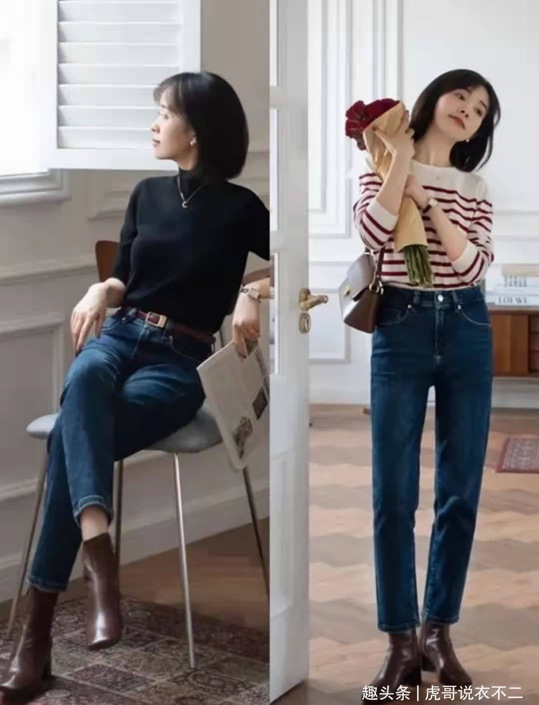 百褶裙 小白鞋过时了,今年秋季流行“小短靴”,40岁后穿保暖舒适又优雅