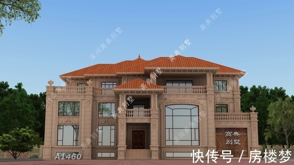 诗意|三层欧式别墅,颜色温馨,在农村建绝对是美丽的风景线。