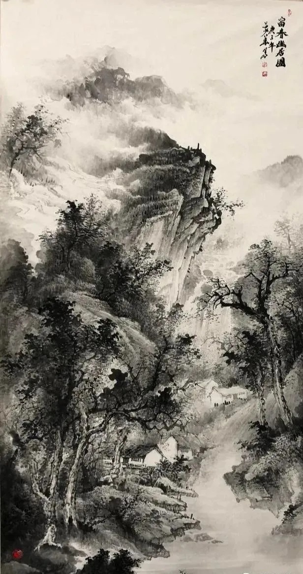 吕少华|“飞流直下三千尺,疑是银河落九天”!这水墨山水,绝了!